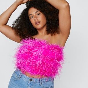 Nasty Gal - Feathered Tube Top